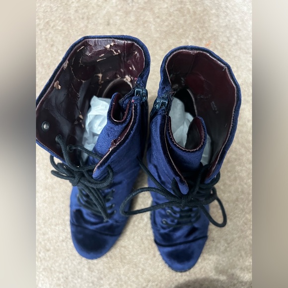 Report Signature Blue Suede Lace Up Boot Sz 9 - Picture 3 of 5